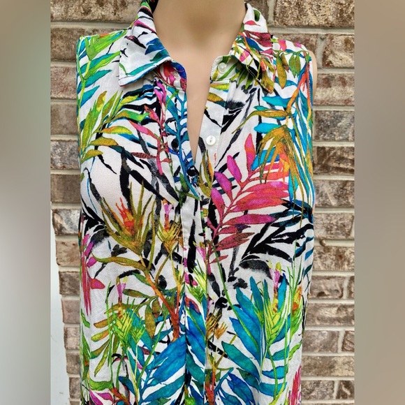 Tropical Rainbow Palm Print Cupio Shift Dress - Picture 6 of 10